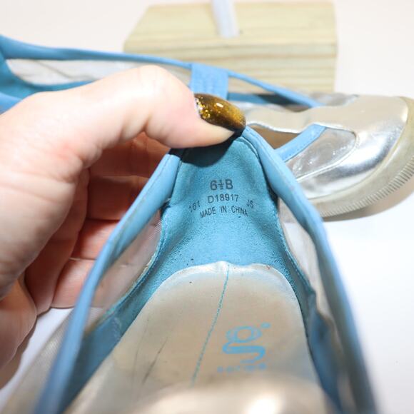 NikeLab G Series Metallic Silver Blue Flats Size 6.5 - Picture 6 of 6